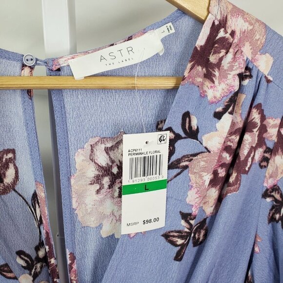 ASTR the LABEL Floral Boho Lightweight ROMPER in Light Purple NWT size L (A-3) - Picture 3 of 11